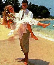 honeymooners on the beach